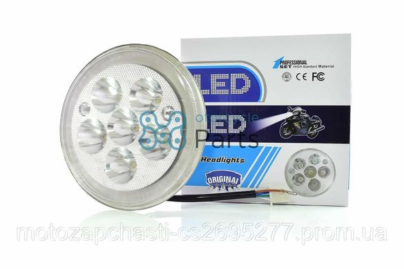 Вставка фары Alpha LED d-140mm (круглая, 6 диодов) MKT